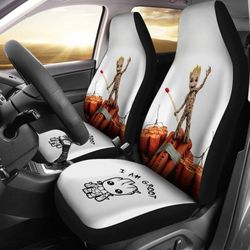 Baby Groot Plays With Fire Car Seat Covers