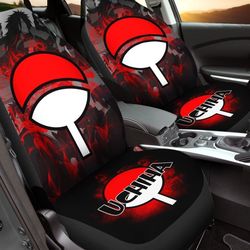 Uchiha Symbol Car Seat Covers Custom Anime Naruto Car Accessories