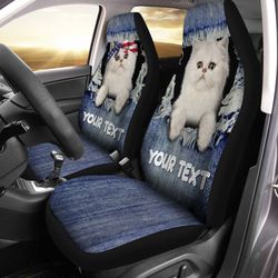 Personalized Couple Persian Cat Car Seat Covers Custom Couple Car Acessories Anniversary Gifts Idea
