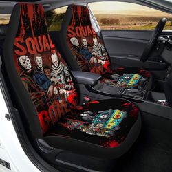Killer Squad Horror Car Seat Covers Custom Halloween Car Interior Accessories