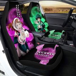 Deku And Uraraka Car Seat Covers Custom My Hero Academia Anime Car Accessories