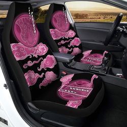 Coral Peacock Car Seat Covers Custom Black Clover Anime Car Interior Accessories