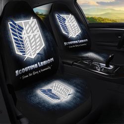 Aot Wings Scouting Car Seat Covers Custom Anime Attack On Titan Car Accessories