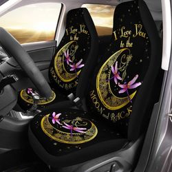 Mandala Dragonfly Car Seat Covers I Love You To The Moon And Back Car Accessories