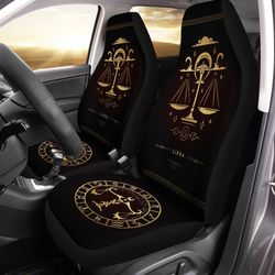 Libra Horoscope Car Seat Covers Custom Birthday Gifts Car Accessories