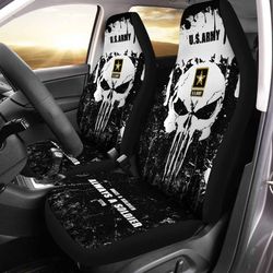Grunge Skull Car Seat Covers Custom Us Army Car Accessories