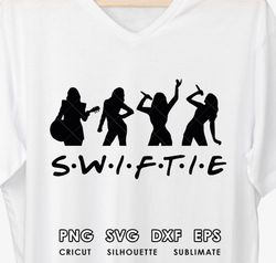 Swiftie Friends  Taylor silhouette Svg, Taylor Swift Merch Png, instant digital download, sublimation