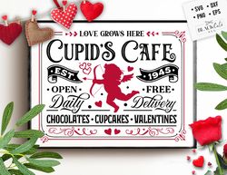 Cupids Cafe svg, Farmhouse Valentine svg, Cupids Cafe