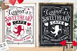 Cupids sweetheart cafe svg,  sweetheart cafe svg,  Farmhouse Valentine svg, Cupids Cafe svg, Farmhouse Valentine svg, Cu