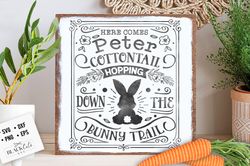 Here comes Peter Cottontail sign svg, Cottontail SVG, Easter SVG,  Cottontail Farms SVG, Easter Bunny svg, Vintage Easte