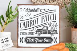 Peter Cottontails Carrot Patch svg, Cottontail SVG, Easter SVG,  Cottontail Farms SVG, Easter Bunny svg, Vintage Easter