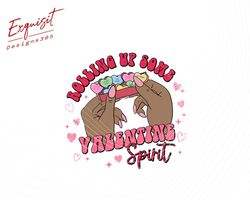 Retro Rolling Up Some Valentine Spirit Png, Funny valentine, Witch Valentine, Sublimation Valentines Day PNG, Retro Vale