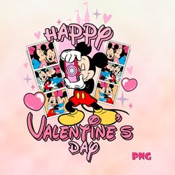 Mickey Minnie Mouse Couple Png, Happy Valentines Day Pink Castle 2024 Png, Magical Heart Valentines Png, xoxo Valentine