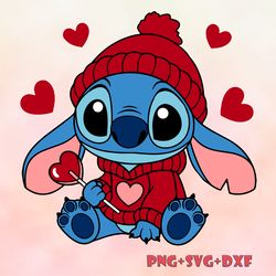 Stitch Valentine candy heart PNG SVG Love svg valentines day svg Image Bundle