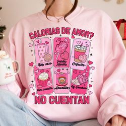 Calorias de amor No Cuentan Png, Mexican Valentine png, Cafecito y Chisme Valentines Day PNG, Concha Valentines Day Png,