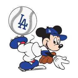 Los Angeles Dodgers And Mickey Svg, Sport Svg, Los Angeles Dodgers, LA Dodgers Lover, Dodgers Baseball Svg, Mickey Svg,