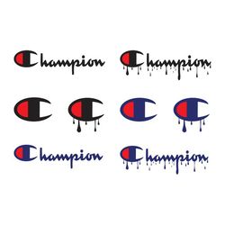 Champion Dripping Logo Svg Bundle, Champion Logo Svg, Champion Brand Svg, Champion Fashion Svg, Brand Logo Svg