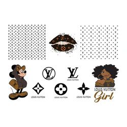 Louis Vuitton Logo Bundle Svg, Trending Svg, Louis Vuitton Svg, Louis Vuitton Mickey, LV Black Girl, LV Lips Svg, LV Svg
