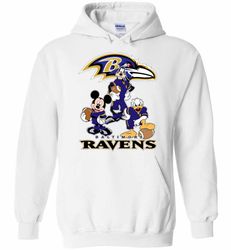 Mickey Donald Goofy The Three Baltimore Ravens Football Hoodies
