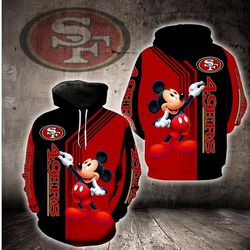 Disney Mickey San Francisco 49ers 20 NFL Gift For Fan 3D T Shirt Sweater Zip Hoodie