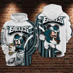 Amazon Sports Team Philadelphia Eagles Nfl Mickey No247 Pullover 3D Hoodie