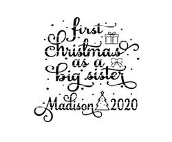 First Christmas As A Big Sister SVG, Christmas SVG, Ornament SVG, Gift for New Sister, New Baby Gift, First Christmas sv