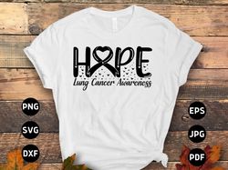 lung cancer awareness svg png, hope lung cancer svg, white ribbon svg, lung cancer support svg cricut sublimation design
