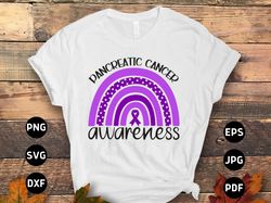 pancreatic cancer awareness rainbow png svg, purple ribbon svg, pancreatic cancer support svg cricut sublimation design