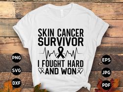 skin cancer survivor svg png, skin cancer survivor svg, black ribbon svg, melanoma cancer support cricut file sublimatio