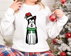Santa Husky Sweatshirt - Christmas Gift For Dog Lover - Husky Owner Christmas Sweater - Cute Dog Christmas Hoodie - Husk