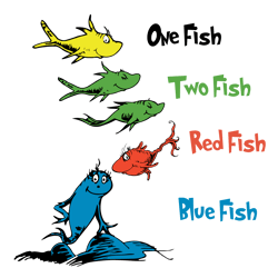 One Fish Two Fish Dr Seuss Svg, Cat In The Hat SVG, Dr Seuss Hat SVG, Green Eggs And Ham Svg, Dr Seuss for Teachers Svg