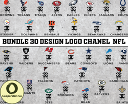 Bundle 30 design logo Chanel NFL, NFL Logo, Nfl Logo Team, Nfl Png, Nfl SVG, NFL Design 04