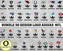 Bundle 30 design logo Adidas NFL, NFL Logo, Nfl Logo Team, Nfl Png, Nfl SVG, NFL Design 02