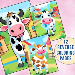 The Perfect Gift for Cow Lovers! Creative Fun with Cute Cow Reverse Coloring Pages