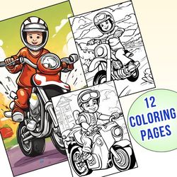 Vroom Vroom! Unleash Racing Fun with Kids Motorbike Coloring Pages!