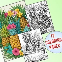 Pineapple Printable Coloring Pages - Educational Activity for Preschool & Kindergarten