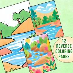 Beyond the Lines - Reimagine Landscapes with Scenery Reverse Coloring Pages!