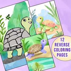 A Reverse Coloring Journey with Adorable Tortoises | Mindfulness & Stress Relief