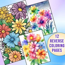 Nurture Your Inner Artist with 12 Captivating Daisy Reverse Coloring Pages
