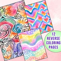 Colorful Pattern Designs Reverse Coloring Pages Doodling Meets Dazzling Patterns