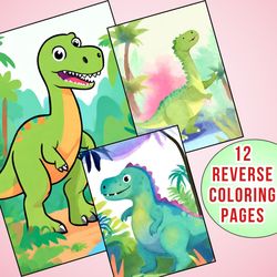 Roar into Color! Dino Reverse Coloring Pages - Awaken the Prehistoric Artist!