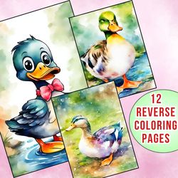 Unique Twist! Reverse Coloring Pages with Ducks - Fun & Educational!