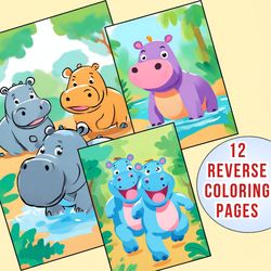 No Rules, All Fun! The Totally Unique Hippo Reverse Coloring Pages for Kids