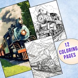 Vintage Train Coloring Pages for Classroom | Enhance Your Social Studies Lesson