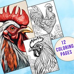 12 Amazing Rooster Coloring Pages | A Fun Way to Learn About Farm Animals