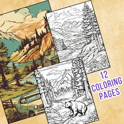 Learn About History Through Art: 12 Vintage Landscape Coloring Pages