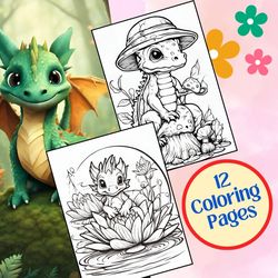 Baby Woodland Dragon Fantasy Coloring Pages for Kids of All Ages