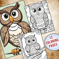 12 Cute Owl Coloring Pages for Kids Activities