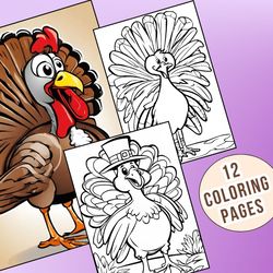 12 Easy Turkey Coloring Pages for Kindergarteners