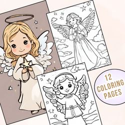 12 Magical Angel Coloring Pages